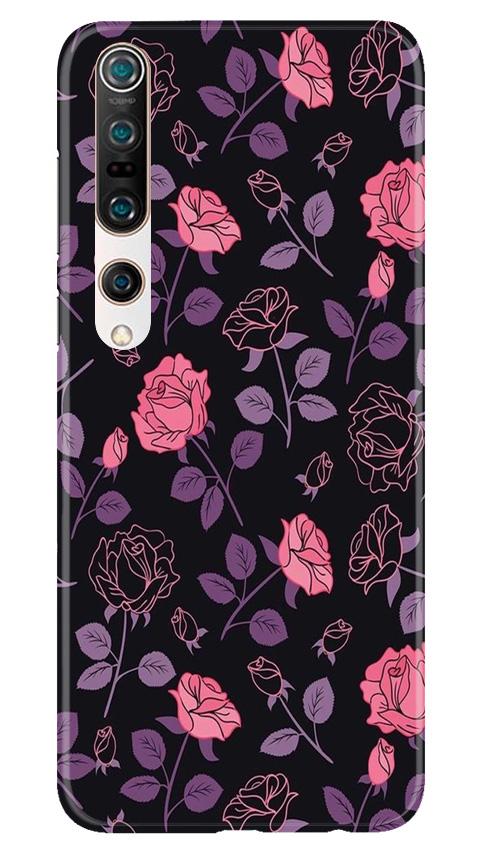 Rose Black Background Mobile Back Case for Xiaomi Mi 10 (Design - 27) Rose Black Background Case for Xiaomi Mi 10