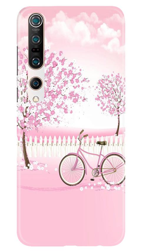 Pink Flowers Cycle Mobile Back Case for Xiaomi Mi 10 (Design - 102) Pink Flowers Cycle Case for Xiaomi Mi 10 (Design - 102)