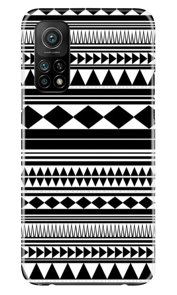 Black white Pattern Mobile Back Case for Mi 10T (Design - 5) Black white Pattern Case for Mi 10T