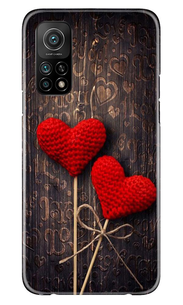 Red Hearts Mobile Back Case for Mi 10T (Design - 80) Red Hearts Case for Mi 10T