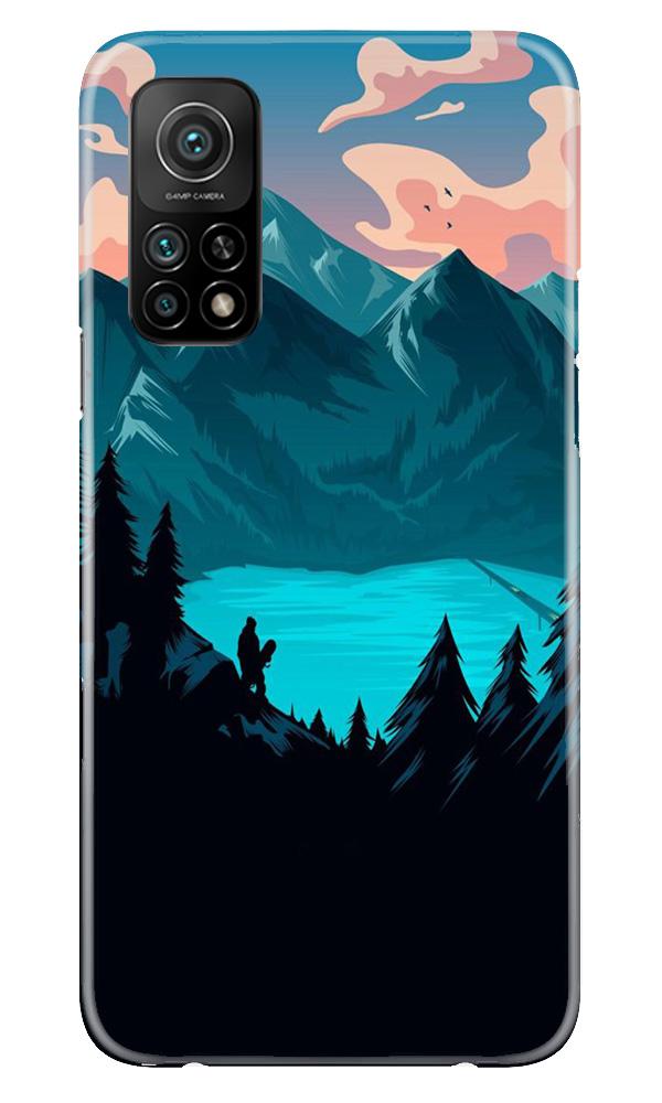 Mountains Mobile Back Case for Mi 10T (Design - 186) Mountains Case for Mi 10T (Design - 186)
