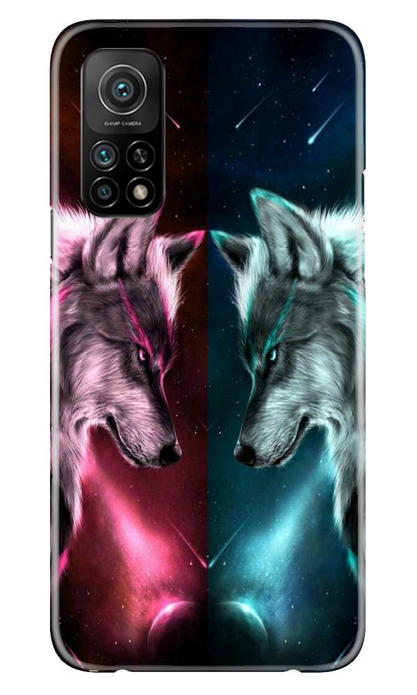 Wolf fight Mobile Back Case for Mi 10T (Design - 221) Wolf fight Case for Mi 10T (Design No. 221)