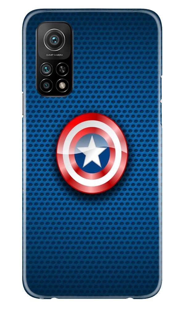 Captain America Shield Mobile Back Case for Mi 10T (Design - 253) Captain America Shield Case for Mi 10T (Design No. 253)