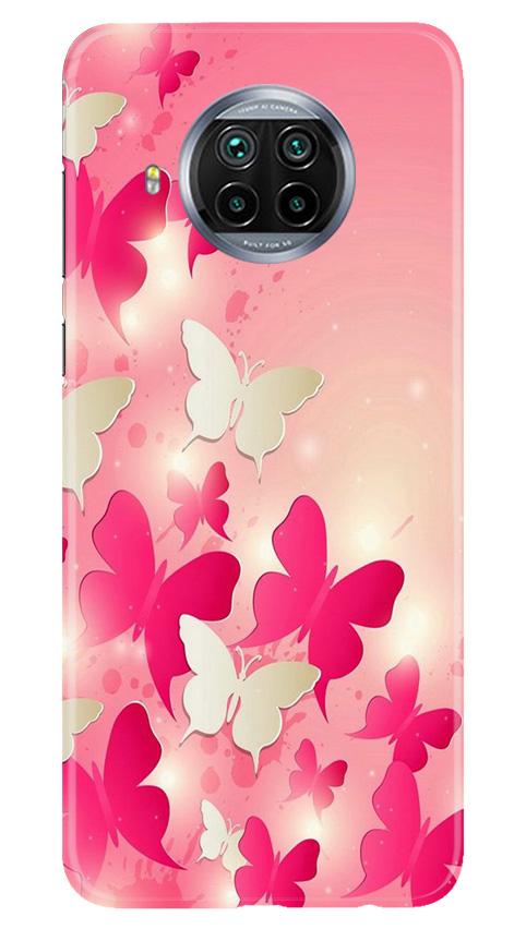 White Pick Butterflies Mobile Back Case for Xiaomi Poco M3 (Design - 28) White Pick Butterflies Case for Xiaomi Poco M3
