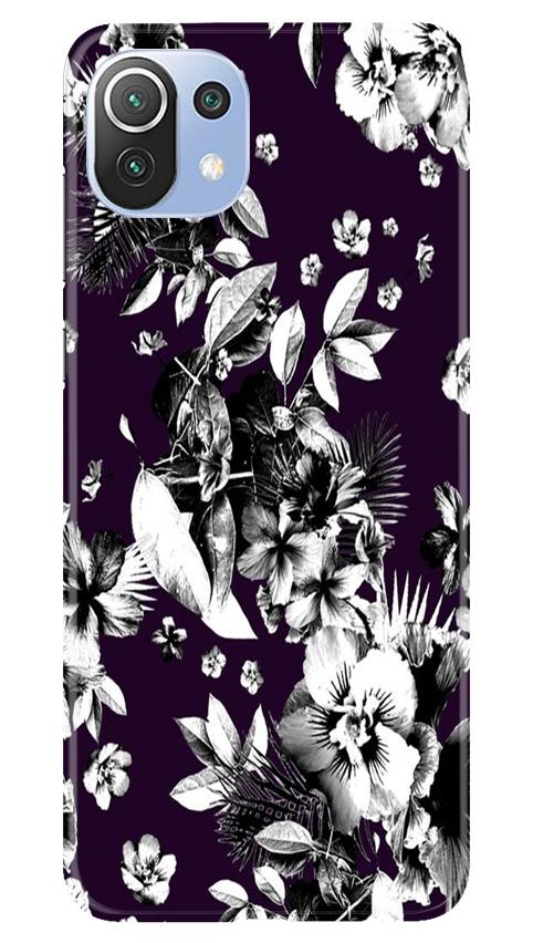 white flowers Mobile Back Case for Mi 11 Lite 5G (Design - 7) white flowers Case for Mi 11 Lite 5G