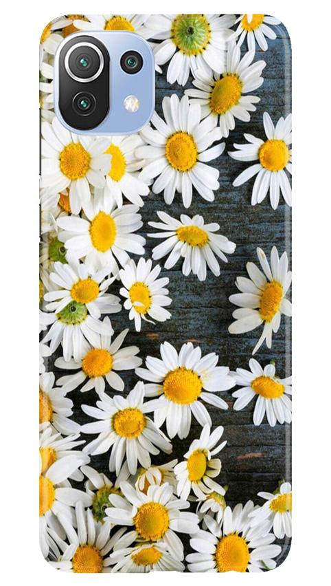 White flowers2 Mobile Back Case for Mi 11 Lite 5G (Design - 62) White flowers2 Case for Mi 11 Lite 5G