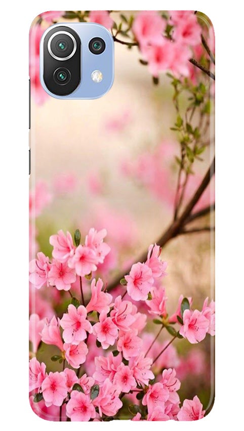 Pink flowers Mobile Back Case for Mi 11 5G (Design - 69) Pink flowers Case for Mi 11 5G