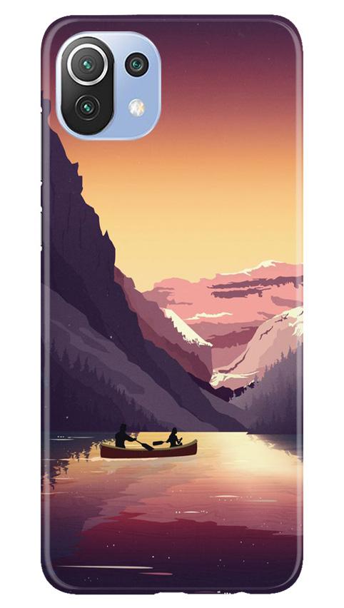 Mountains Boat Mobile Back Case for Mi 11 Lite 5G (Design - 181) Mountains Boat Case for Mi 11 Lite 5G (Design - 181)
