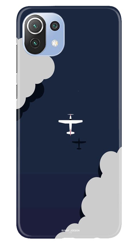 Clouds Plane Mobile Back Case for Mi 11 5G (Design - 196) Clouds Plane Case for Mi 11 5G (Design - 196)