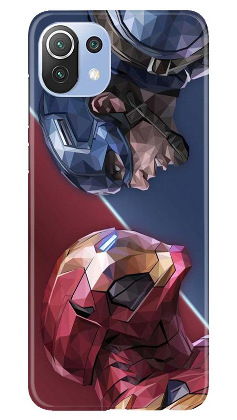 Ironman Captain America Mobile Back Case for Mi 11 Lite 5G (Design - 245) Ironman Captain America Case for Mi 11 Lite 5G (Design No. 245)