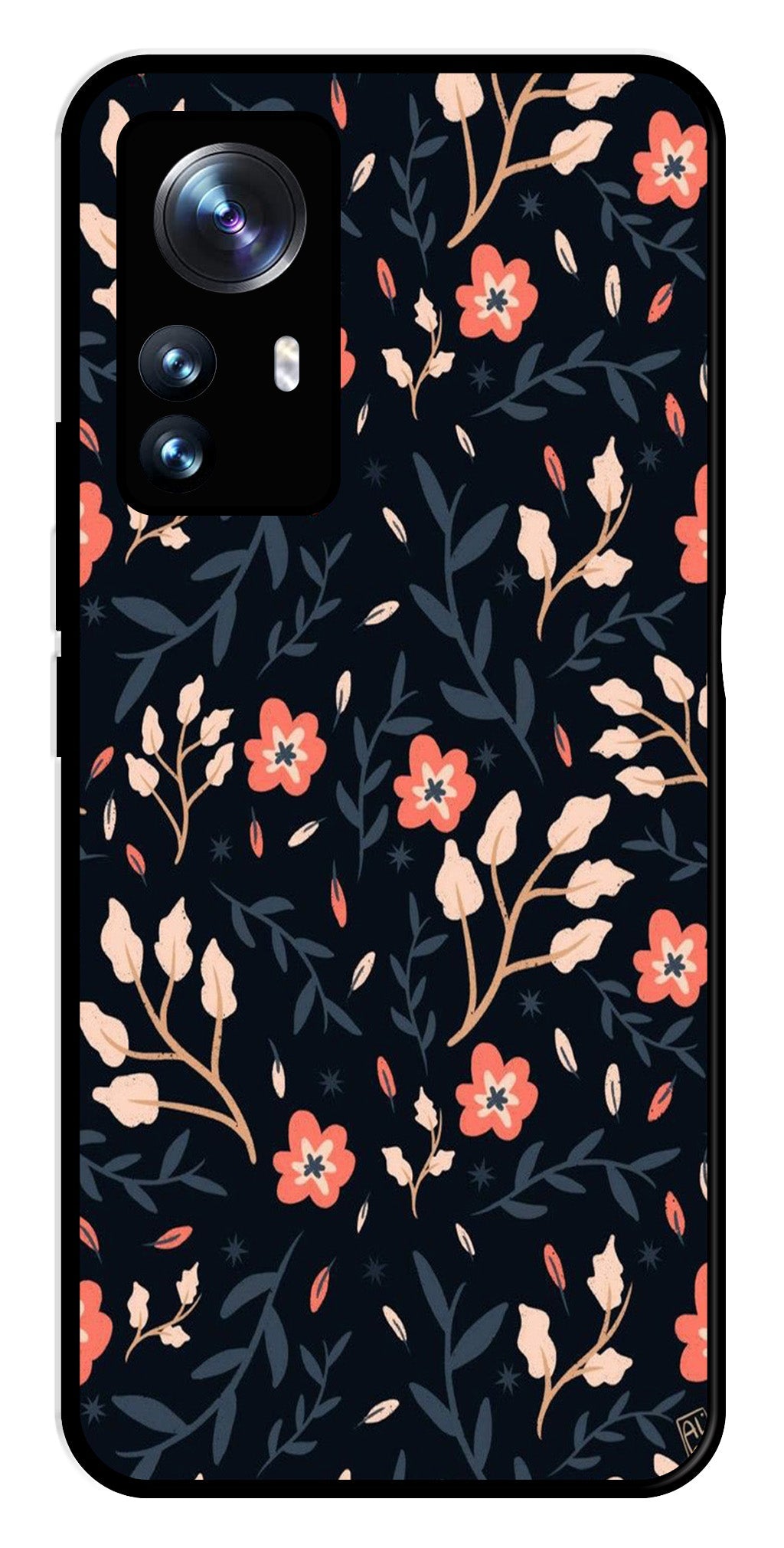 Floral Pattern Metal Mobile Case for Xiaomi 12 Pro 5G Floral Pattern Metal Mobile Case for Xiaomi 12 Pro 5G (Design No -10)