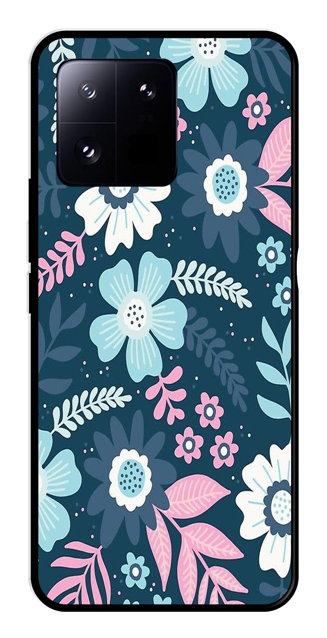 Flower Leaves Design Metal Mobile Case for Xiaomi 13 Pro 5G (Design No -50)