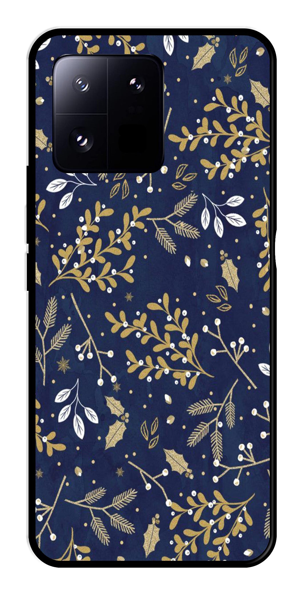 Floral Pattern Metal Mobile Case for Xiaomi 13 Pro 5G (Design No -52)