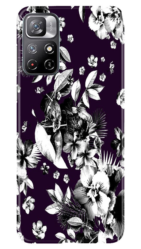 white flowers Mobile Back Case for Redmi Note 11 (Design - 7) white flowers Case for Redmi Note 11
