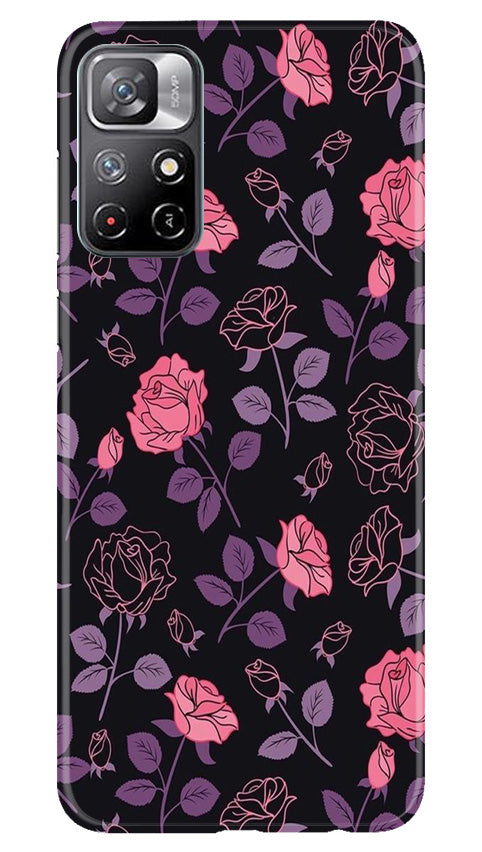 Rose Black Background Mobile Back Case for Redmi Note 11 (Design - 27) Rose Black Background Case for Redmi Note 11
