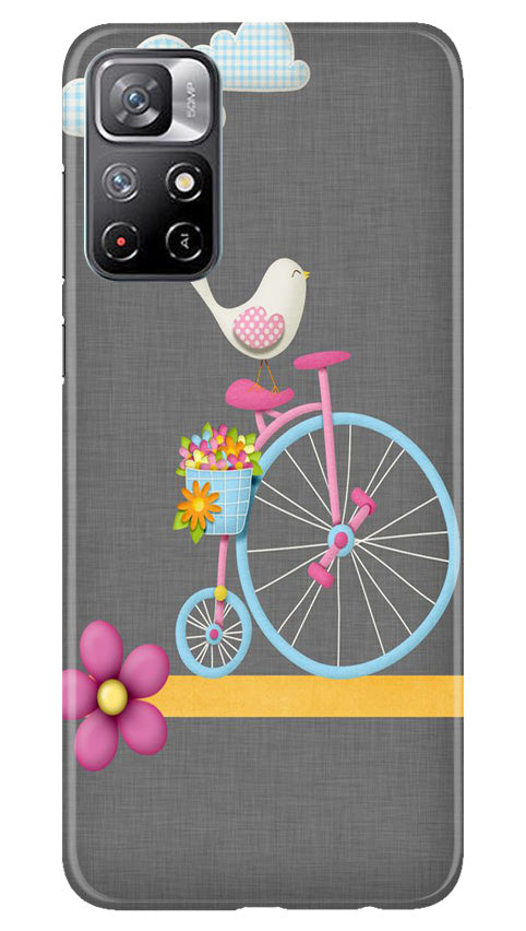Sparron with cycle Mobile Back Case for Redmi Note 11 (Design - 34) Sparron with cycle Case for Redmi Note 11