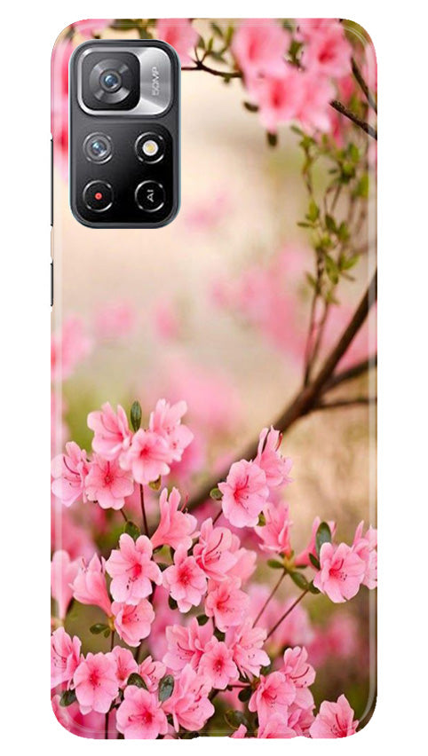 Pink flowers Mobile Back Case for Redmi Note 11 (Design - 69) Pink flowers Case for Redmi Note 11