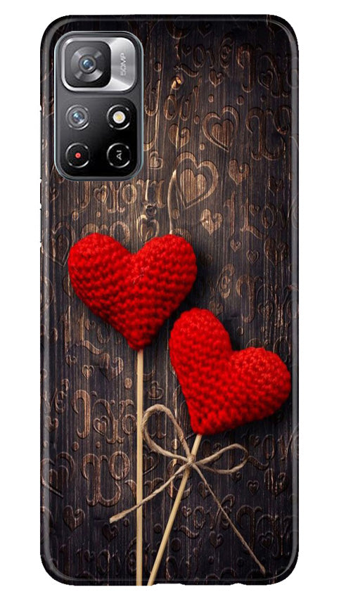 Red Hearts Mobile Back Case for Redmi Note 11 (Design - 80) Red Hearts Case for Redmi Note 11