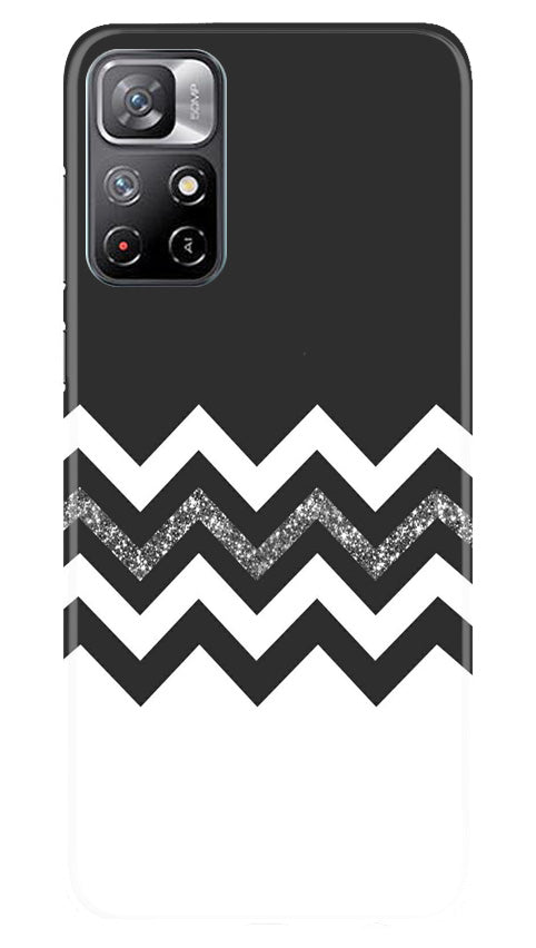 Black white Pattern2Mobile Back Case for Redmi Note 11 (Design - 83) Black white Pattern2Case for Redmi Note 11