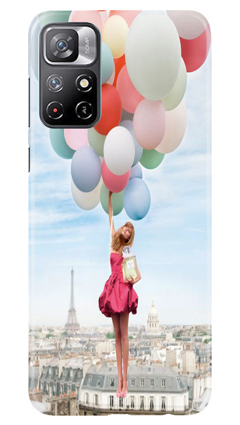Girl with Baloon Mobile Back Case for Redmi Note 11 (Design - 84) Girl with Baloon Case for Redmi Note 11