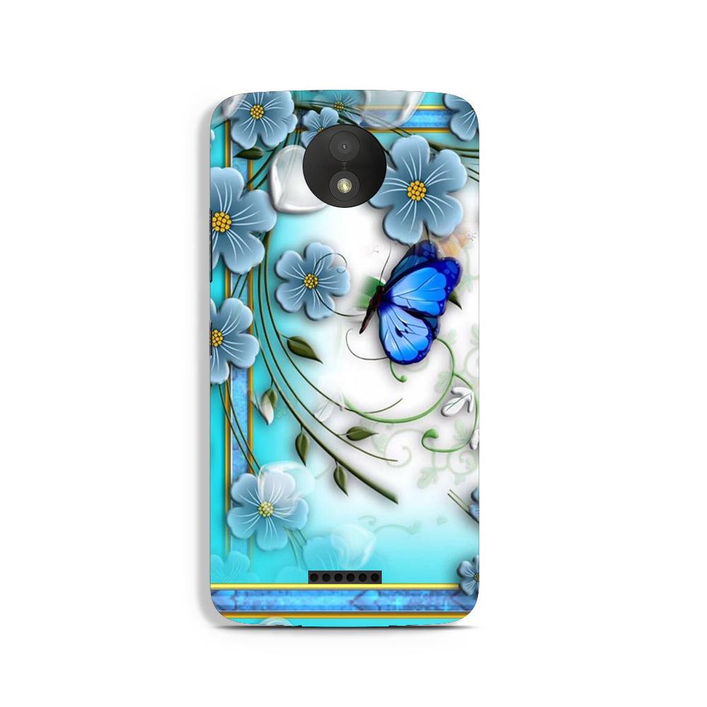 Blue Butterfly Case for Moto C Plus Blue Butterfly Case for Moto C Plus