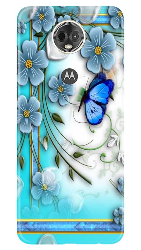 Blue Butterfly Mobile Back Case for Moto E5 Plus (Design - 21) Blue Butterfly Case for Moto E5 Plus