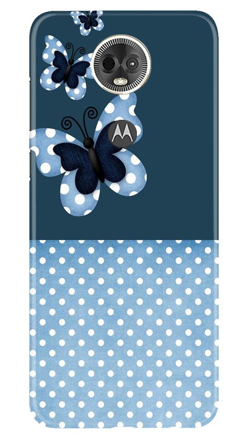 White dots Butterfly Mobile Back Case for Moto E5 Plus (Design - 31) White dots Butterfly Case for Moto E5 Plus