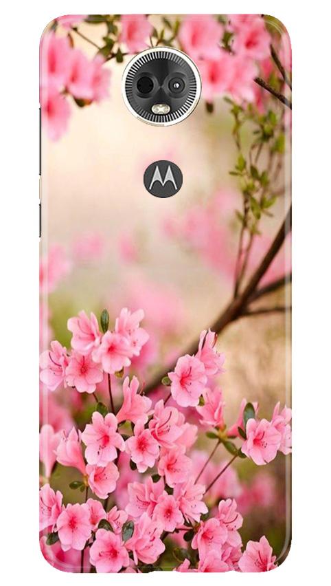 Pink flowers Mobile Back Case for Moto E5 Plus (Design - 69) Pink flowers Case for Moto E5 Plus