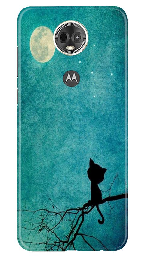 Moon cat Mobile Back Case for Moto E5 Plus (Design - 70) Moon cat Case for Moto E5 Plus