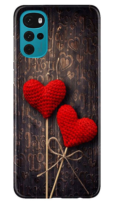 Red Hearts Mobile Back Case for Moto G22 (Design - 80) Red Hearts Case for Moto G22