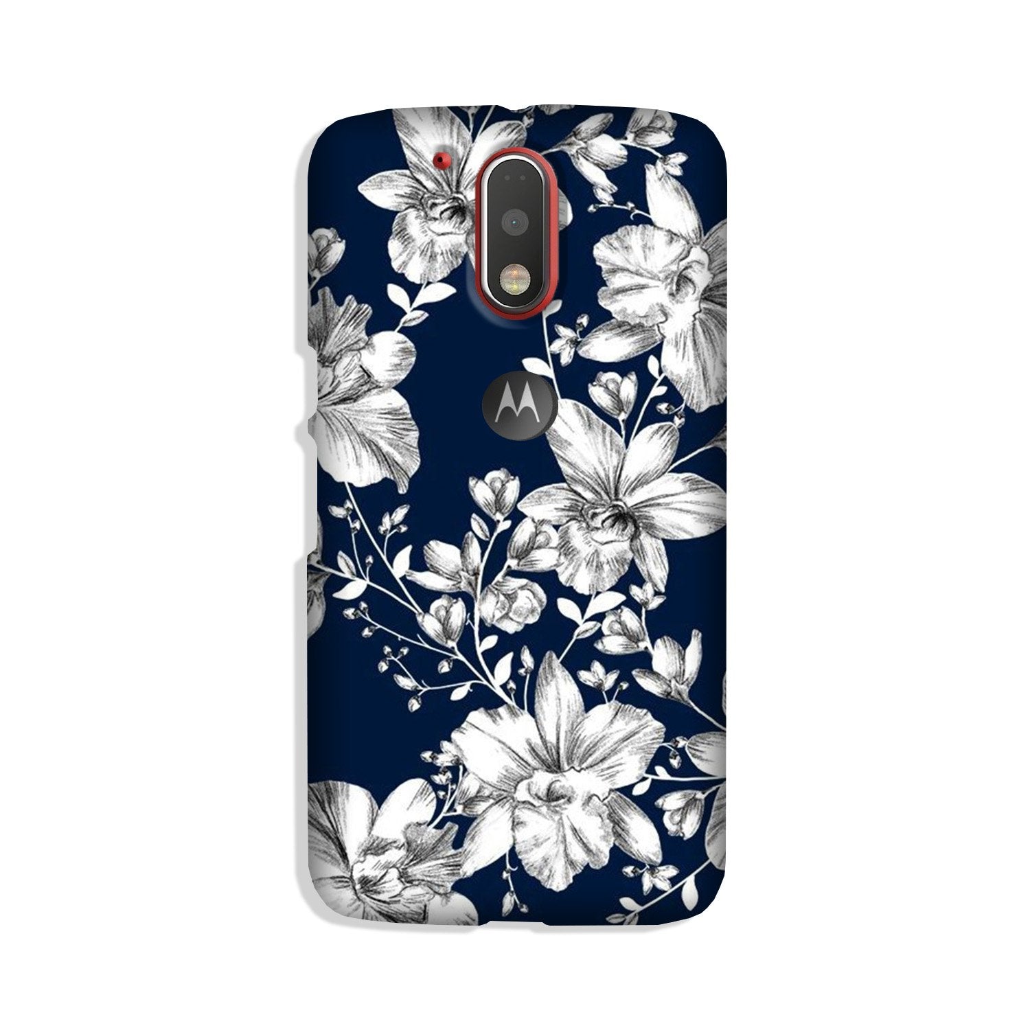 White flowers Blue Background Case for Moto G4 Plus White flowers Blue Background Case for Moto G4 Plus