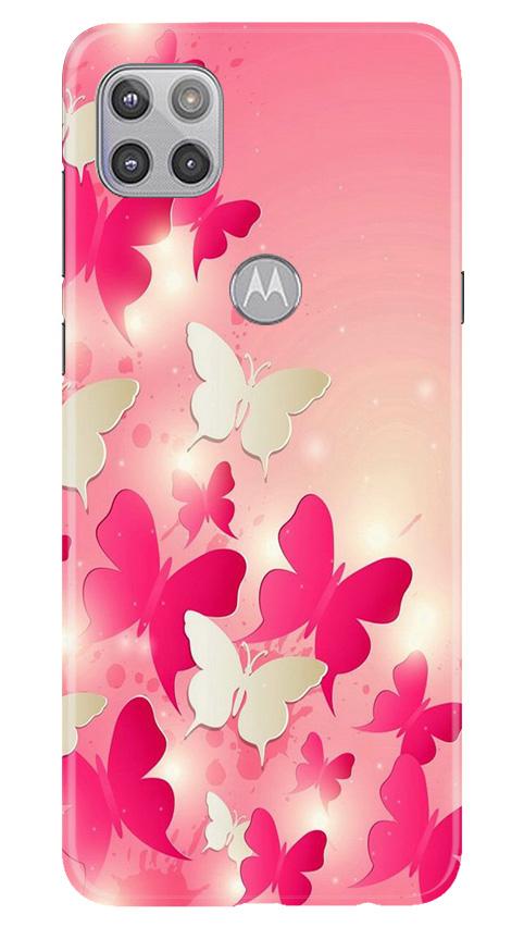 White Pick Butterflies Mobile Back Case for Moto G 5G (Design - 28) White Pick Butterflies Case for Moto G 5G