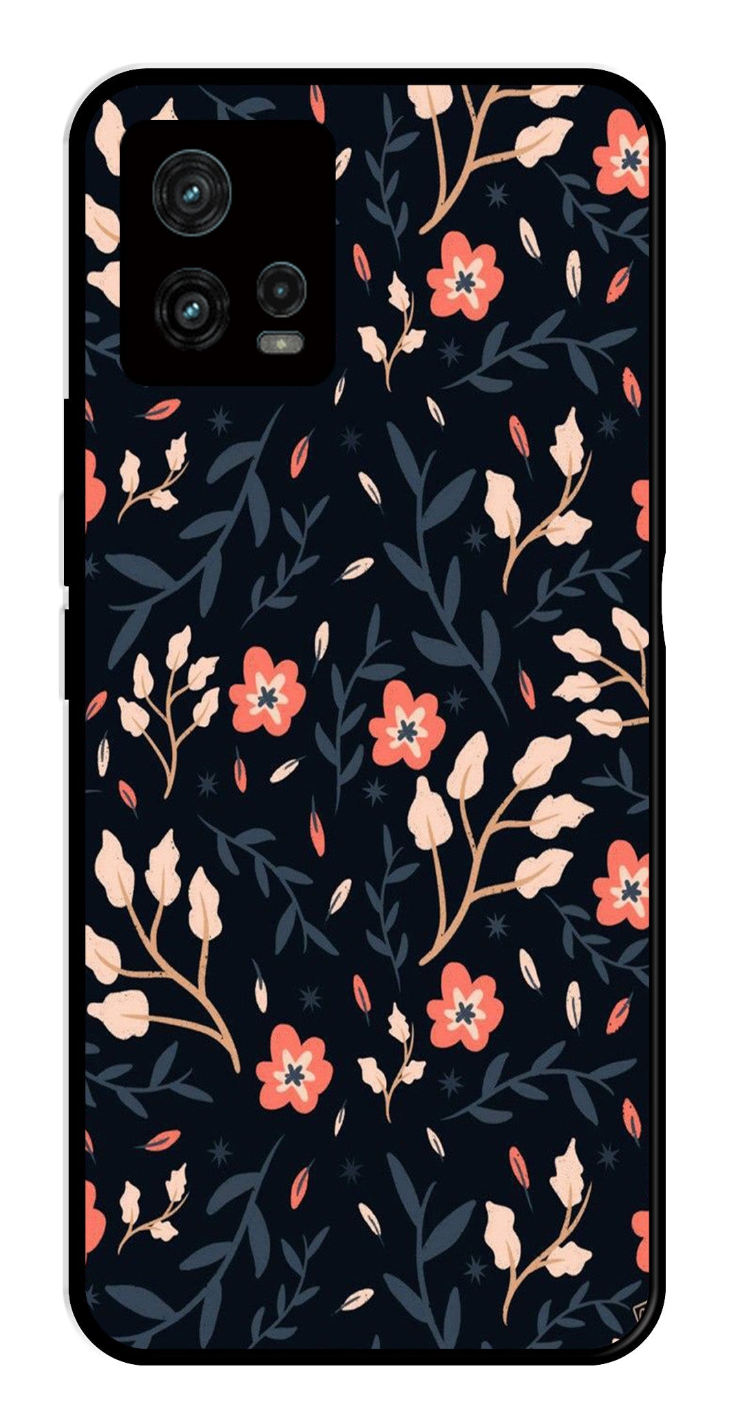 Floral Pattern Metal Mobile Case for Moto Edge 30 Fusion 5G Floral Pattern Metal Mobile Case for Moto Edge 30 Fusion 5G (Design No -10)