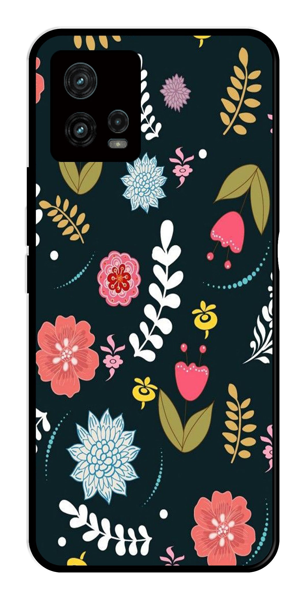 Floral Pattern2 Metal Mobile Case for Moto Edge 30 Fusion 5G Floral Pattern2 Metal Mobile Case for Moto Edge 30 Fusion 5G (Design No -12)