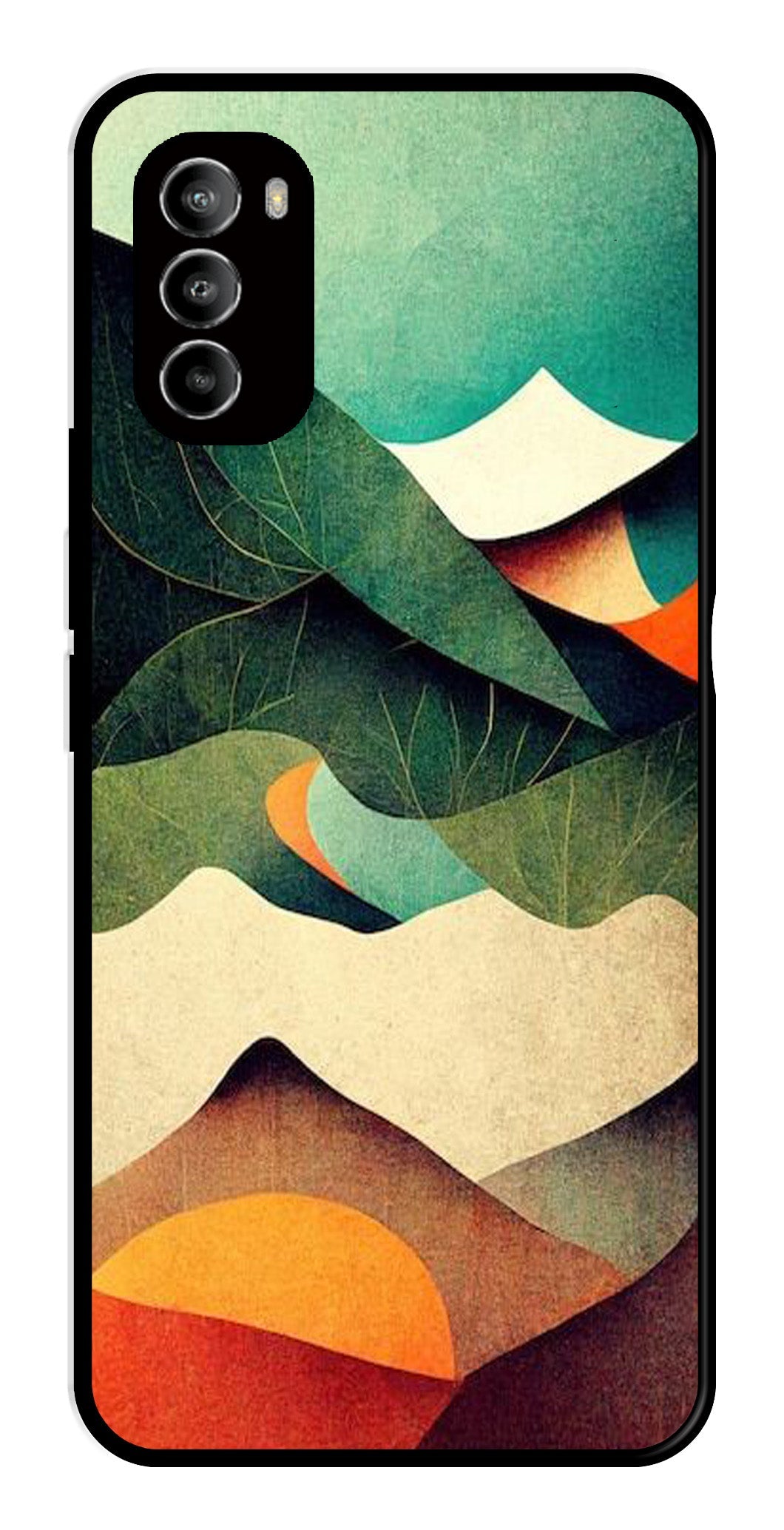 MultiColor Pattern Metal Mobile Case for Moto G82 5G MultiColor Pattern Metal Mobile Case for Moto G82 5G (Design No -43)