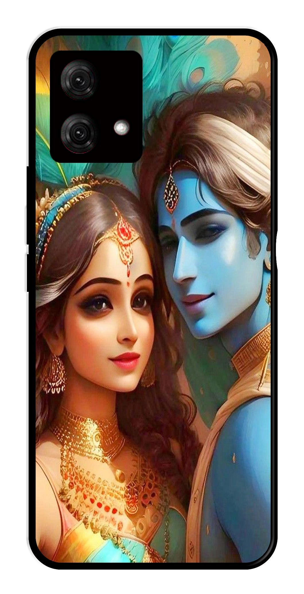Lord Radha Krishna Metal Mobile Case for Moto G84 5G Lord Radha Krishna Metal Mobile Case for Moto G84 5G (Design No -01)