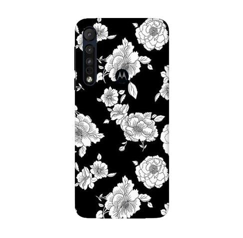 White flowers Black Background Mobile Back Case for Moto G8 Plus (Design - 9) White flowers Black Background Case for Moto G8 Plus