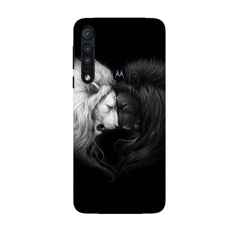 Dark White Lion Mobile Back Case for Moto G8 Plus (Design - 140) Dark White Lion Case for Moto G8 Plus (Design - 140)