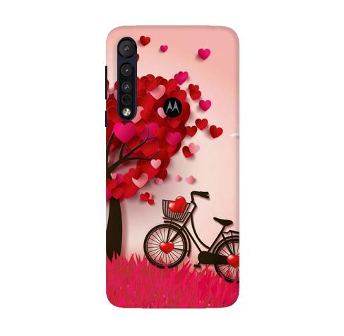 Red Heart Cycle Mobile Back Case for Moto G8 Plus (Design - 222) Red Heart Cycle Case for Moto G8 Plus (Design No. 222)