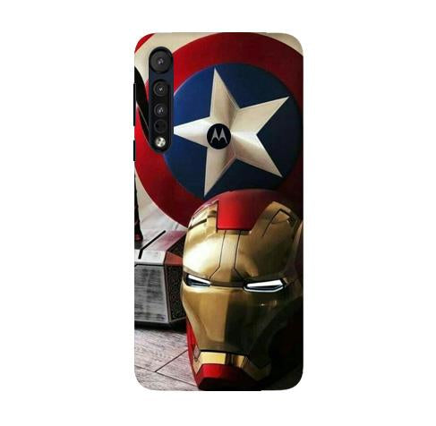 Ironman Captain America Mobile Back Case for Moto G8 Plus (Design - 254) Ironman Captain America Case for Moto G8 Plus (Design No. 254)