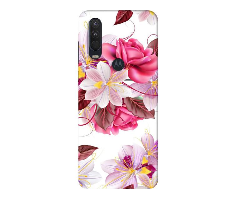 Beautiful flowers Mobile Back Case for Moto One Action (Design - 23) Beautiful flowers Case for Moto One Action