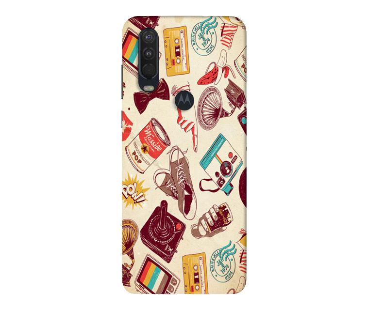 Vintage Mobile Back Case for Moto One Action (Design - 35) Vintage Case for Moto One Action