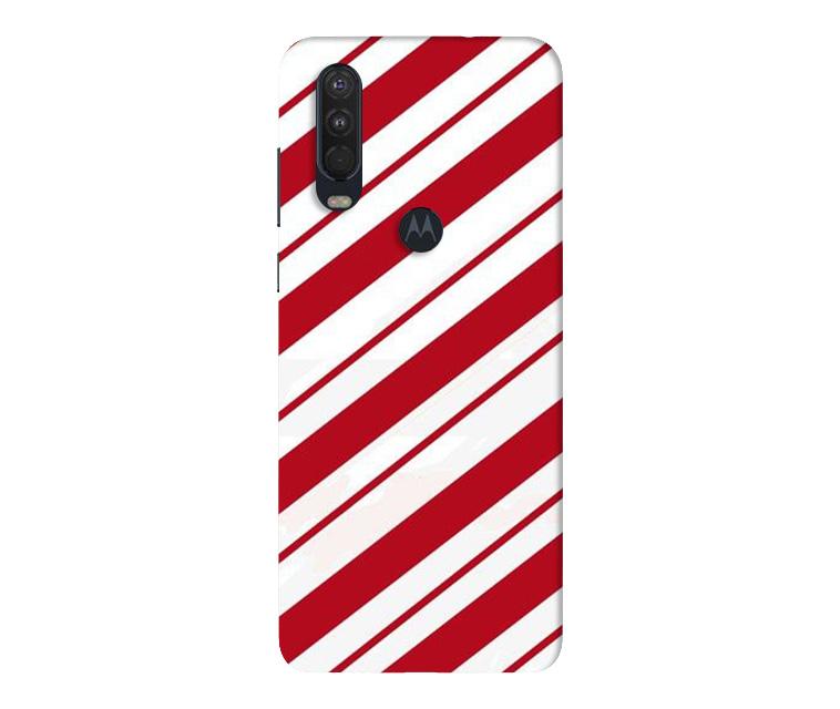 Red White Mobile Back Case for Moto One Action (Design - 44) Red White Case for Moto One Action