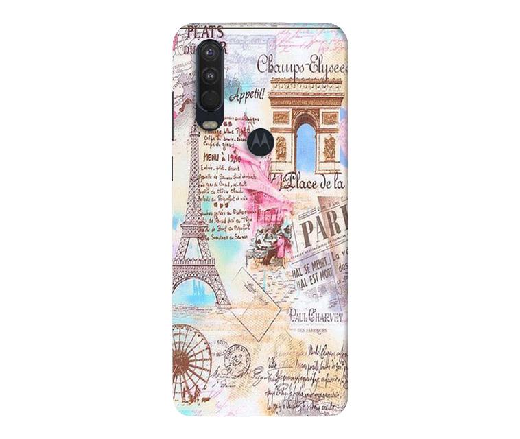 Paris Eiftel Tower Mobile Back Case for Moto One Action (Design - 54) Paris Eiftel Tower Case for Moto One Action
