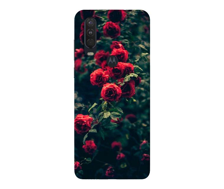 Red Rose Mobile Back Case for Moto One Action (Design - 66) Red Rose Case for Moto One Action