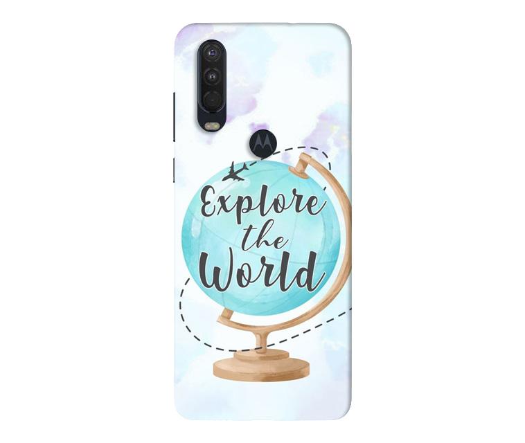Explore the World Mobile Back Case for Moto One Action (Design - 207) Explore the World Case for Moto One Action (Design No. 207)