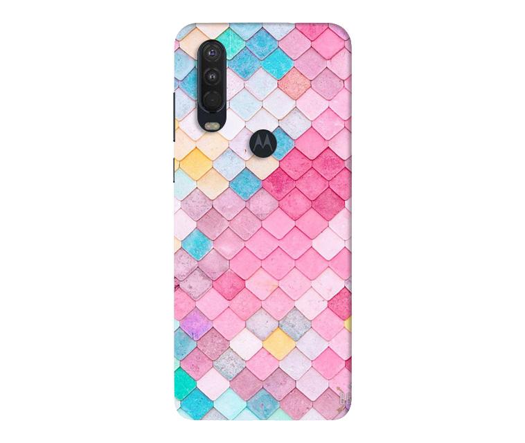 Pink Pattern Mobile Back Case for Moto One Action (Design - 215) Pink Pattern Case for Moto One Action (Design No. 215)