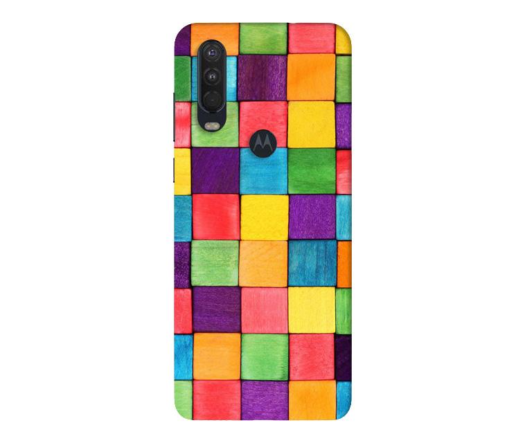Colorful Square Mobile Back Case for Moto One Action (Design - 218) Colorful Square Case for Moto One Action (Design No. 218)
