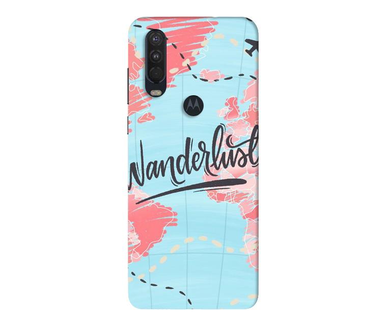 Wonderlust Travel Mobile Back Case for Moto One Action (Design - 223) Wonderlust Travel Case for Moto One Action (Design No. 223)