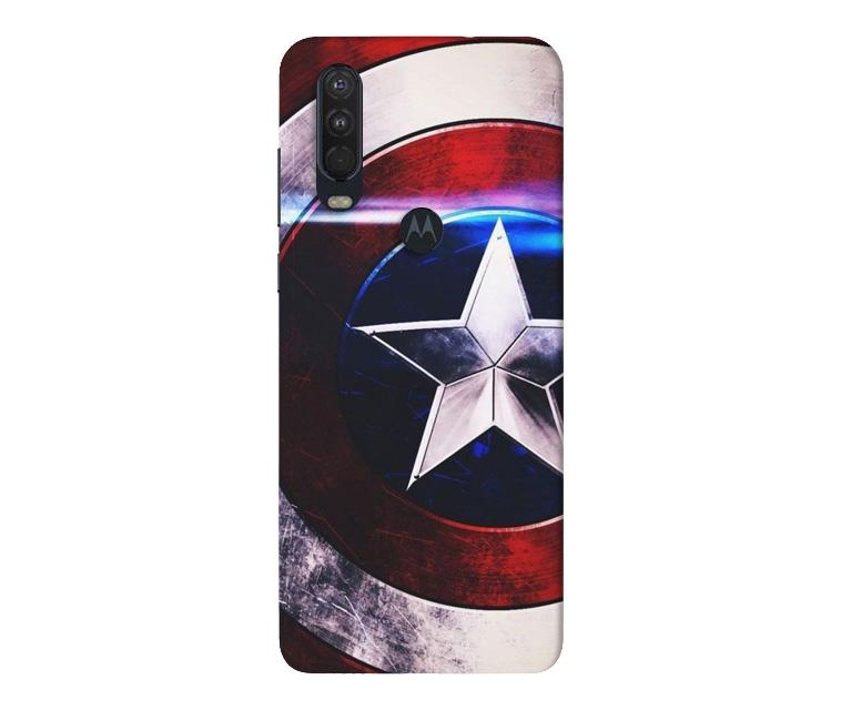 Captain America Shield Mobile Back Case for Moto One Action (Design - 250) Captain America Shield Case for Moto One Action (Design No. 250)